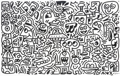 Lot 327 - Mr Doodle (British 1994-), 'Untitled (50 Hour Doodle Marathon)', 2017