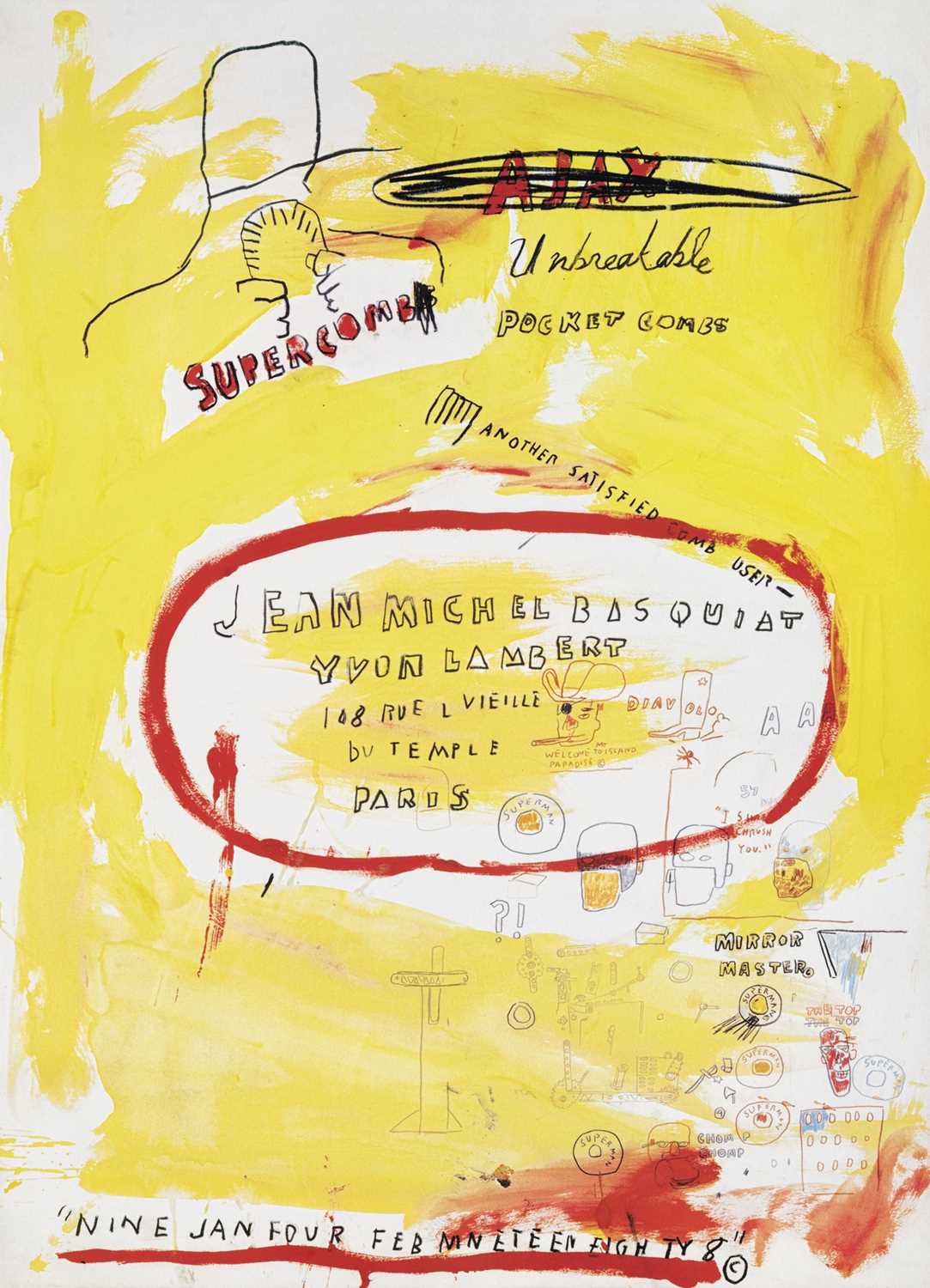 Lot 65 - Jean-Michel Basquiat (American 1960-1988), 'Supercomb', 1988