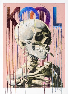 Lot 140 - Zevs (French 1977-), 'Kool Skull Of Skeleton (Pink)', 2019