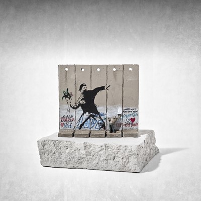 Lot 100 - Banksy (British 1974-), 'Walled Off Hotel - Five-Part Souvenir Wall Section (Flower Thrower)'