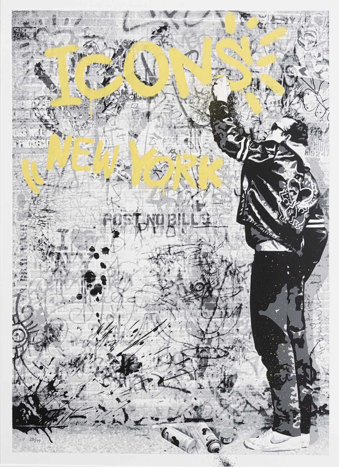 Lot 125 - Mr Brainwash (French 1966-),' New York Icons - Keith Haring' (Yellow), 2009