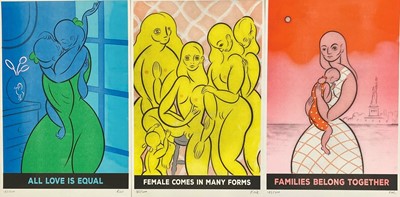 Lot 49a - Koak (American 1981-), 'All Love Is Equal, Female Comes In Many Forms & Families Belong Together', 2019