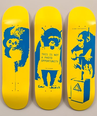 Lot 288a - Banksy (British 1974-), 'Clown Skateboards Test Press (Ukrainian Charity 1/1)', 2022