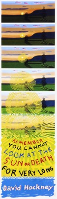 Lot 45 - David Hockney (British 1937-), 'Remember That You Cannot Look At The Sun Or Death For Very Long', 2021