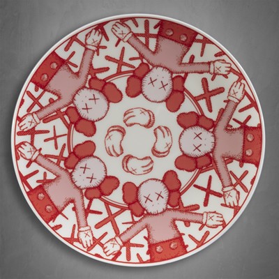 Lot 159 - Kaws (American 1974-), 'Holiday Taipei Plate Set (Red)', 2019