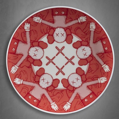 Lot 159 - Kaws (American 1974-), 'Holiday Taipei Plate Set (Red)', 2019