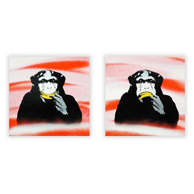 Lot 191 - Kunstrasen (German), 'Smile & Frown (Diptych)', 2015