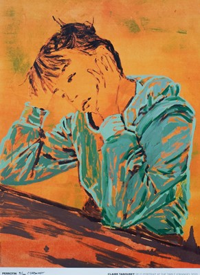 Lot 9 - Claire Tabouret (French 1981-), 'Self Portrait At The Table (Orange)', 2020