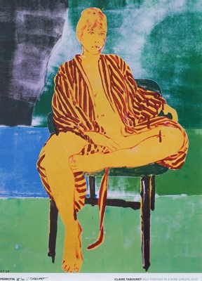 Lot 10 - Claire Tabouret (French 1981-), 'Self Portrait In A Robe (Green)', 2020