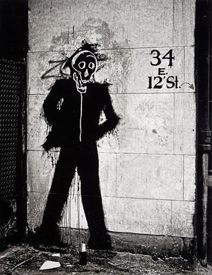Lot 118 - Hank O'Neal (American 1940-), 'Richard Hambleton & Jean-Michel Basquiat, Skull 1981-2'