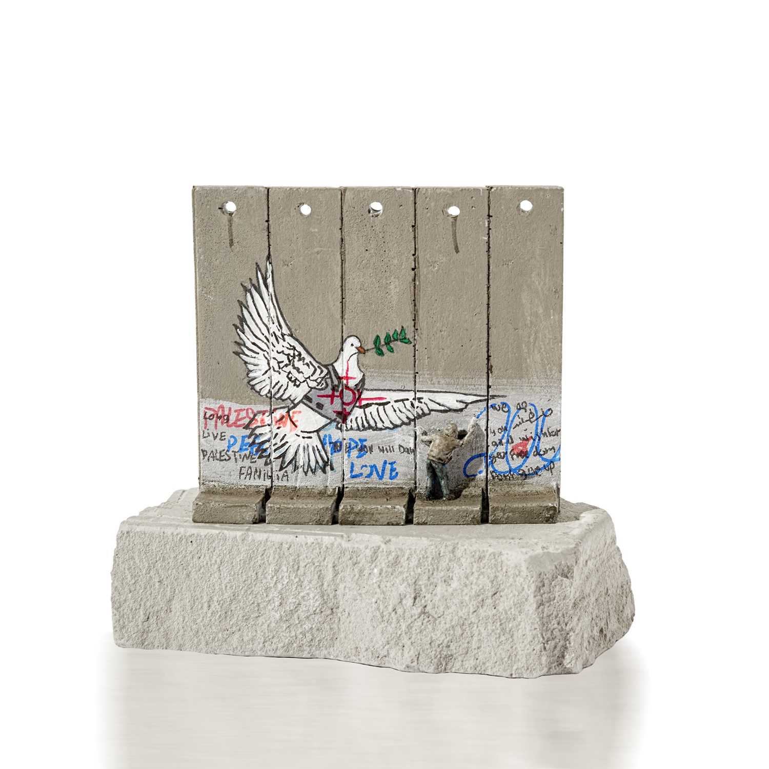 Lot 99 - Banksy (British 1974-), 'Walled Off Hotel - Five-Part Souvenir Wall Section (Peace Dove)'