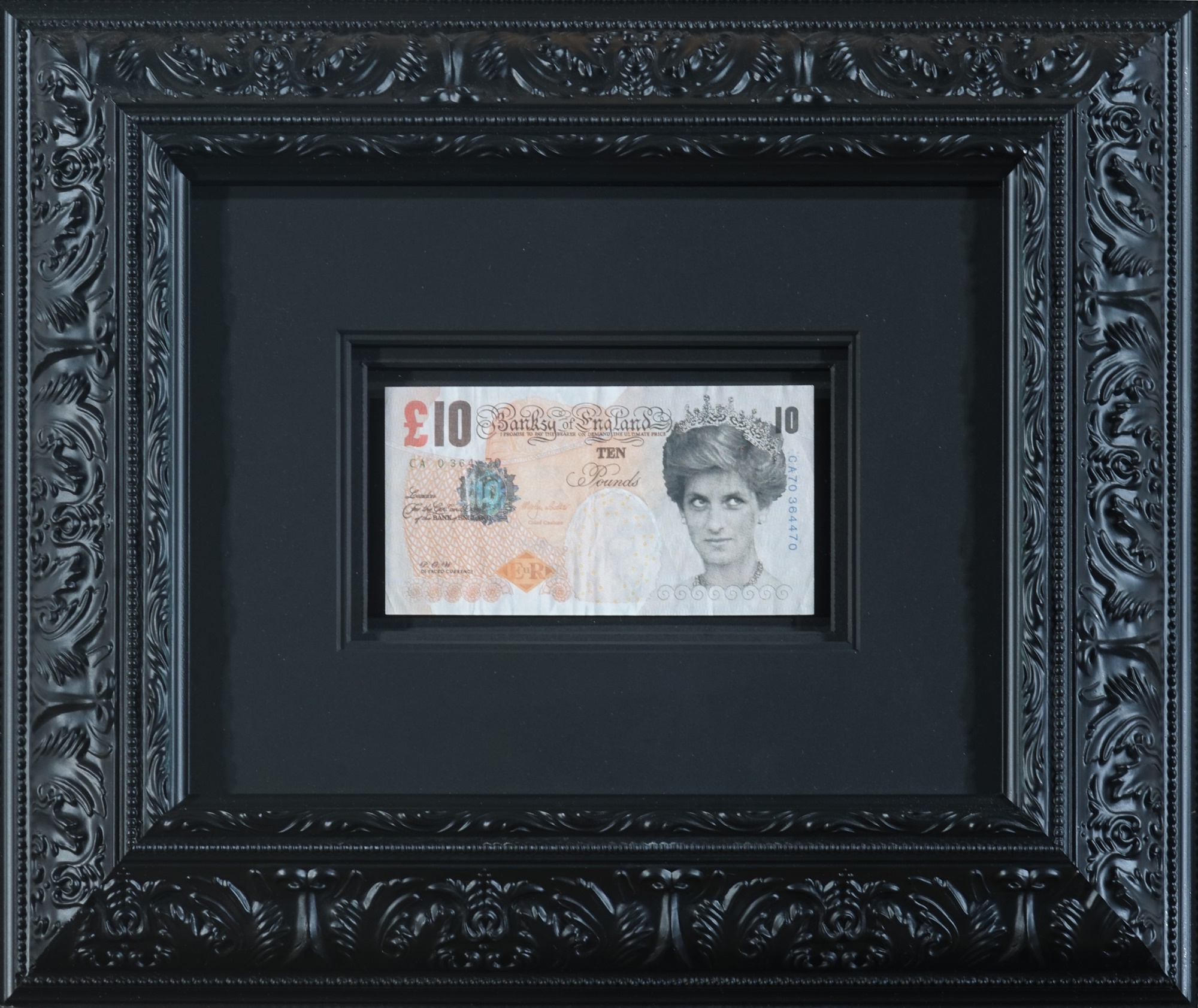 額装バンクシー Banksy Di Faced Tenner 札 ディズマランド