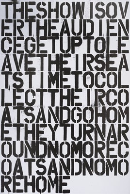 Lot 22 - Christopher Wool & Felix Gonzales Torres (Collaboration), 'Untitled (The Show Is Over)’, 1993