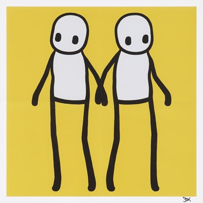 Lot 161 - Stik (British 1979-), 'Holding Hands (Yellow)', 2020