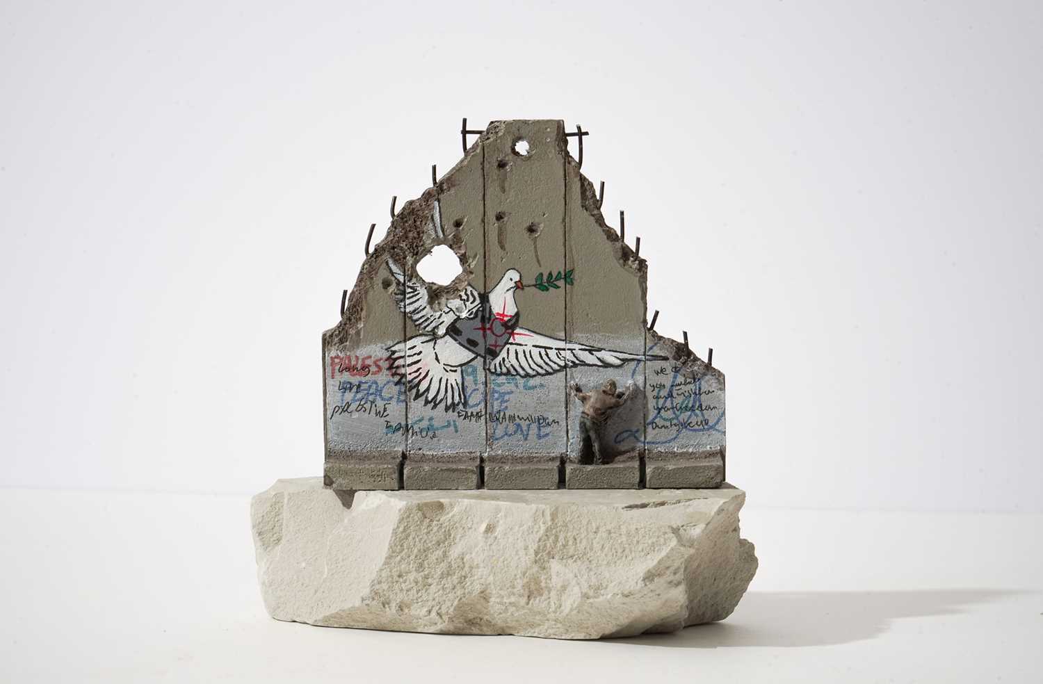 Lot 103 - Banksy (British 1974-), 'Walled Off Hotel - Five-Part Souvenir Wall Section (Peace Dove)'