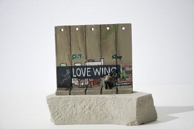 Lot 90 - Banksy (British 1974 -), 'Walled Off Hotel - Five-Part Souvenir Wall Section (Love Wins)'