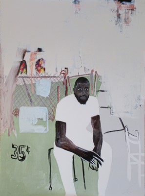 Lot 247A - Jammie Holmes (American 1984-), 'A Self Portrait Of An Artist On Narrow Street', 2020