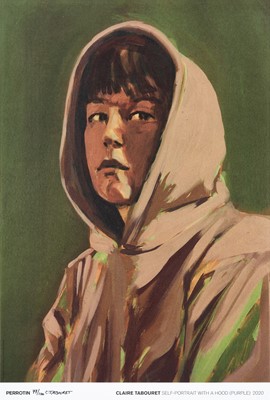 Lot 23 - Claire Tabouret (French 1981-), 'Self Portrait With Hood (Purple)', 2020
