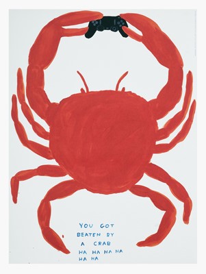 Lot 43 - David Shrigley (British 1968-), 'Fish Says Fuck You All, Frog (Front Of) Frog (Back Of), Sorry For Being Annoying & You Got Beaten By A Crab', 2022