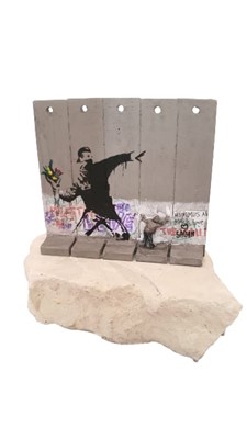 Lot 135 - Banksy (British 1974-), 'Walled Off Hotel - Five-Part Wall Section (Flower Thrower)'