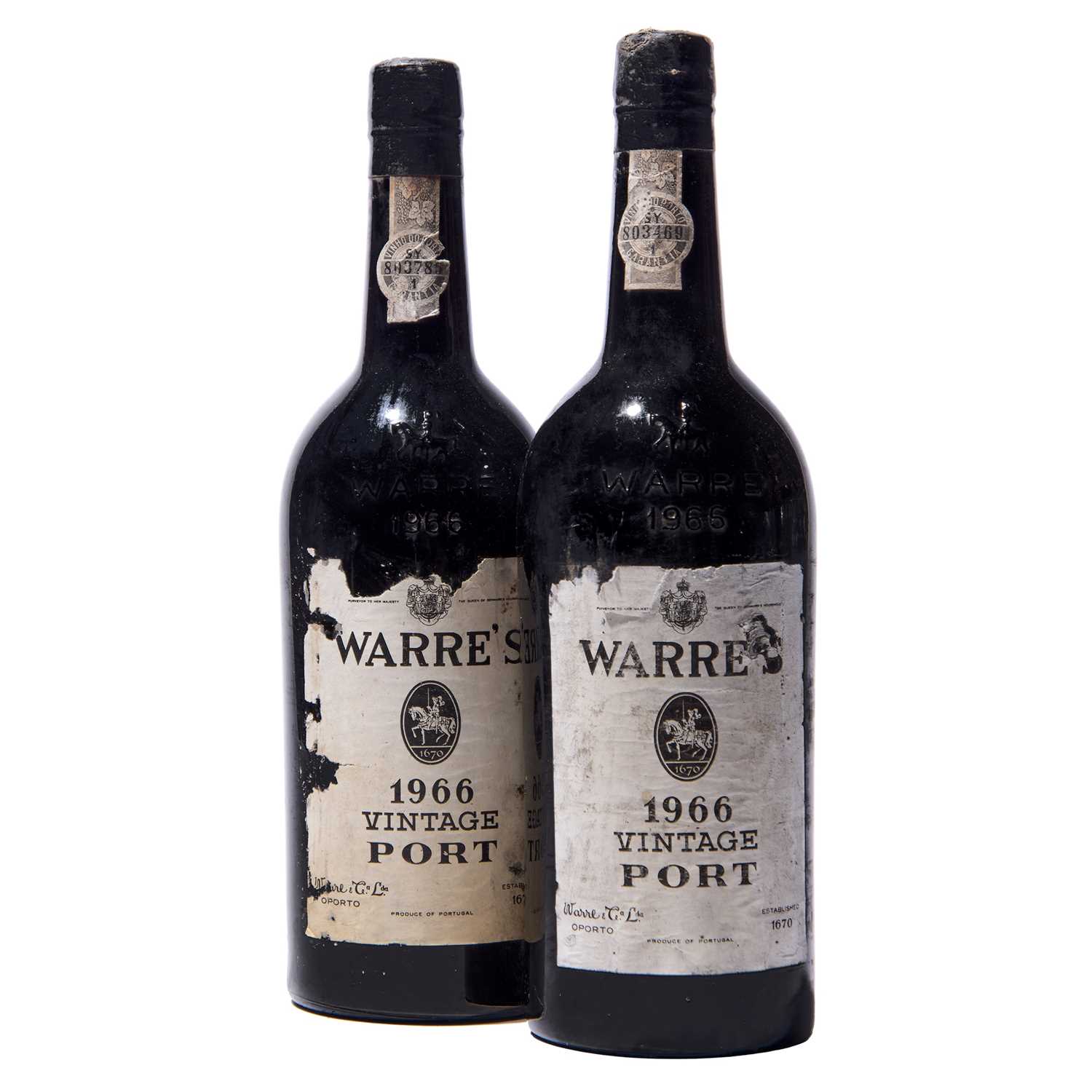 Lot 1 - 2 bottles 1966 Warre