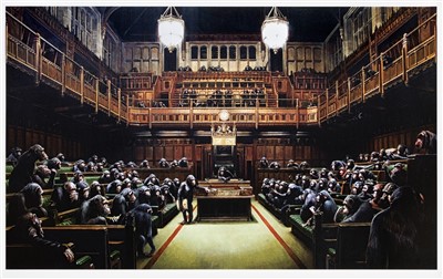 Lot 131 - Banksy (British b.1974), ‘Monkey Parliament’, 2009