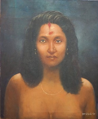 Lot 294 - Bikash Bhattacharjee (Indian 1940-2006), 'Untitled', 1981