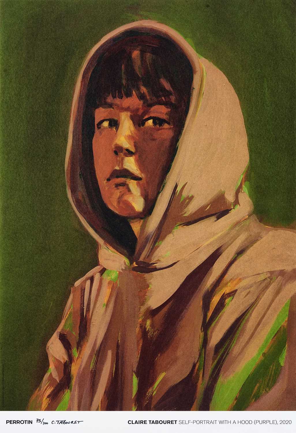 Lot 18 - Claire Tabouret (French 1981-), 'Self Portrait With Hood (Purple)', 2020