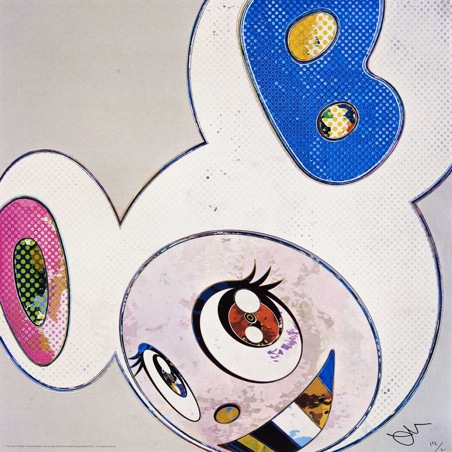 Lot 130 - Takashi Murakami (Japanese 1962-), 'And Then x 6 (White: The Superflat Method, Pink and Blue Ears)', 2013