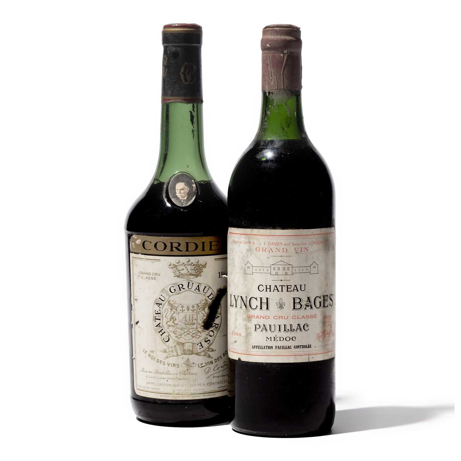 Lot 59 - 2 bottles Mixed 1966 Bordeaux