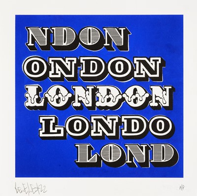 Lot 158 - Ben Eine (British 1970-), 'London (Blue)', 2022