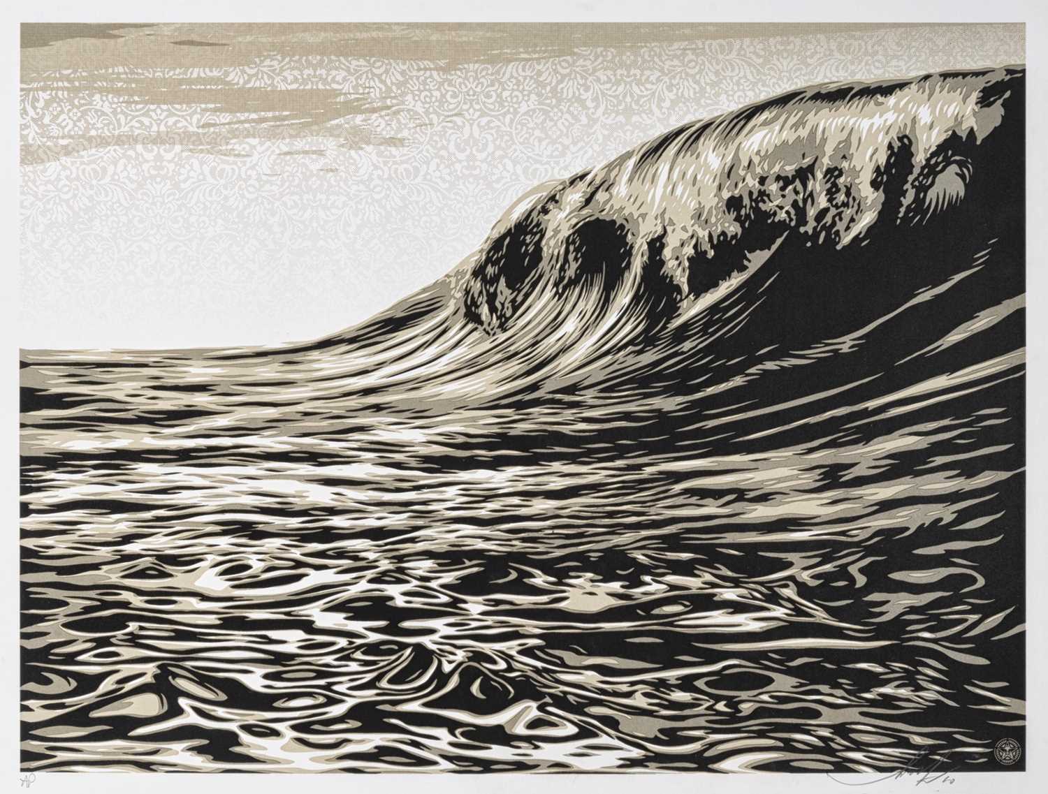 Lot 157 - Shepard Fairey (American 1970-), 'Dark Wave (White)', 2010