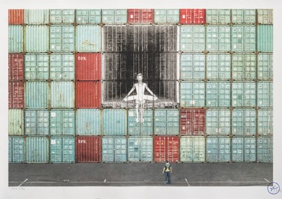 Lot 64 - JR (French 1983-), 'In The Container Wall, Le Havre, France, 2014', 2020