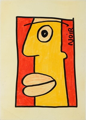 Lot 166 - Thierry Noir (French 1958-), 'Original Handgemalte Postkarte (Original Hand Painted Postcard)''