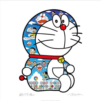 Lot 92 - Takashi Murakami (Japanese 1962-), 'Doraemon: Sitting Up: Weeping Some, Laughing Some', 2020