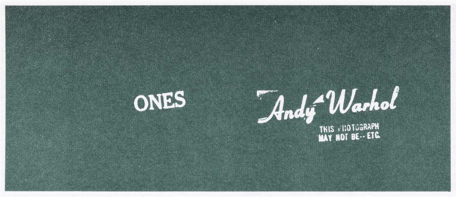 Lot 4 - Andy Warhol (American 1928-1987), 'Andy Warhol Art Cash (Ones)', 1971