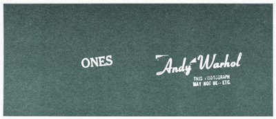 Lot 4 - Andy Warhol (American 1928-1987), 'Andy Warhol Art Cash (Ones)', 1971