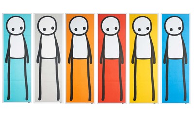 Lot 322 - Stik (British 1979-) ‘Standing Figure (Book) (Red, Blue, Yellow, Orange, Teal & Grey)’, 2015