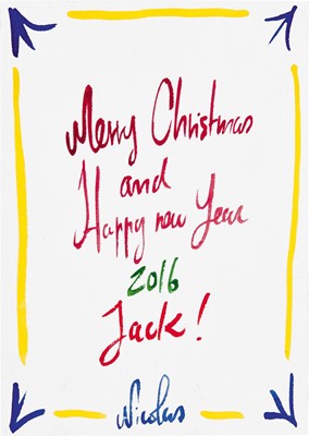 Lot 287 - Nicolas Party (Swiss 1980-), 'Untitled, Christmas Card (Face)', 2016