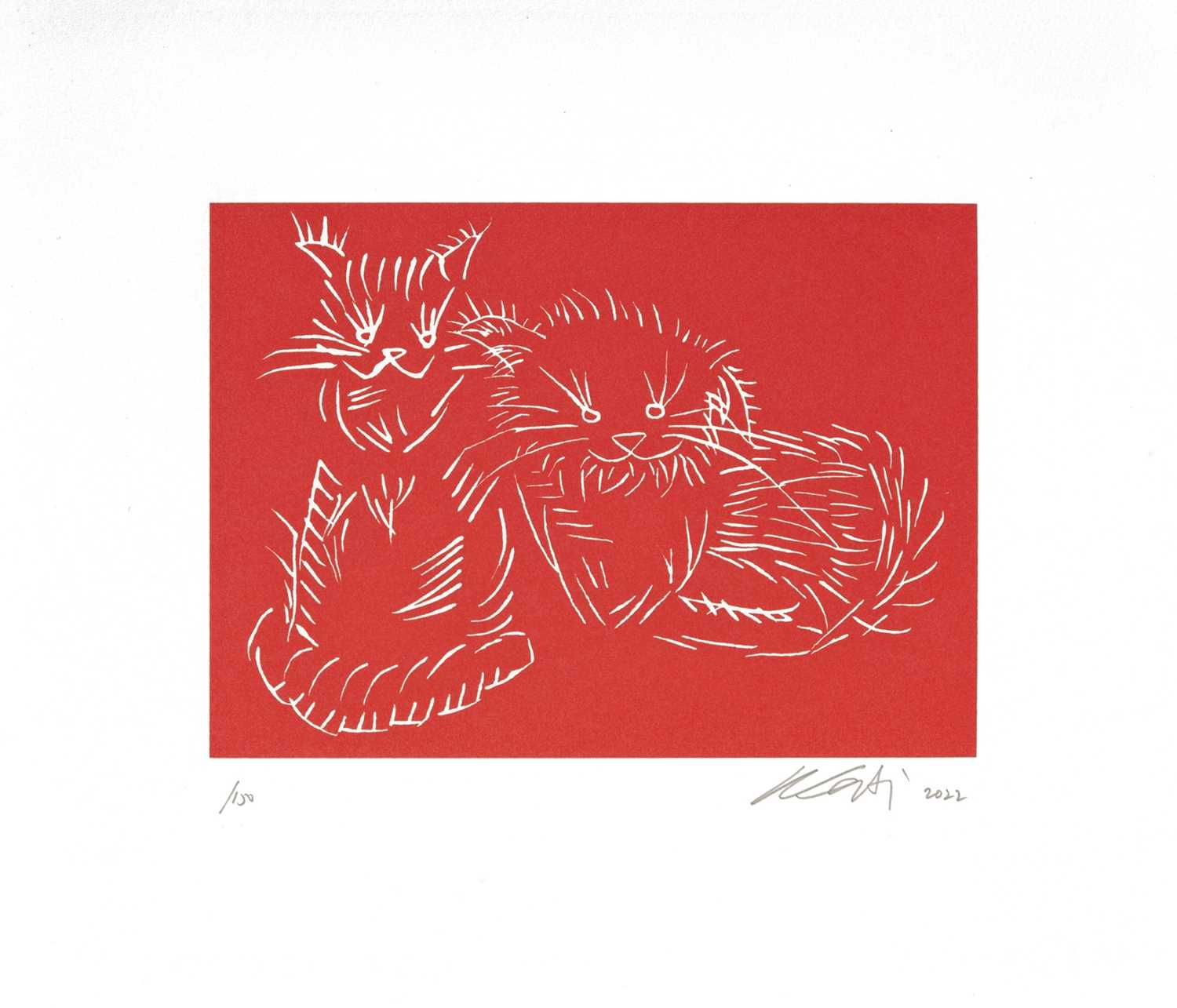 Lot 8 - Ai Weiwei (Chinese 1957-), 'Cats (Red)', 2022