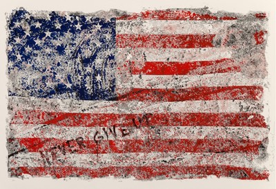Lot 229 - Mr Brainwash (French 1966-), 'Never Give Up (American Flag)', 2017