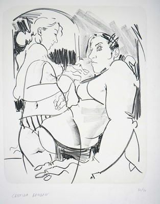 Lot 25 - Cristina Banban (Spanish 1987-), 'Two Women', 2022