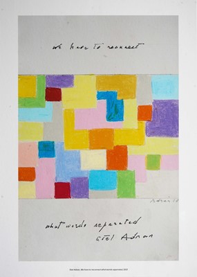 Lot 48 - Etel Adnan (Lebanese 1925-2021), 'We Have To Reconnect What Words Separated', 2021
