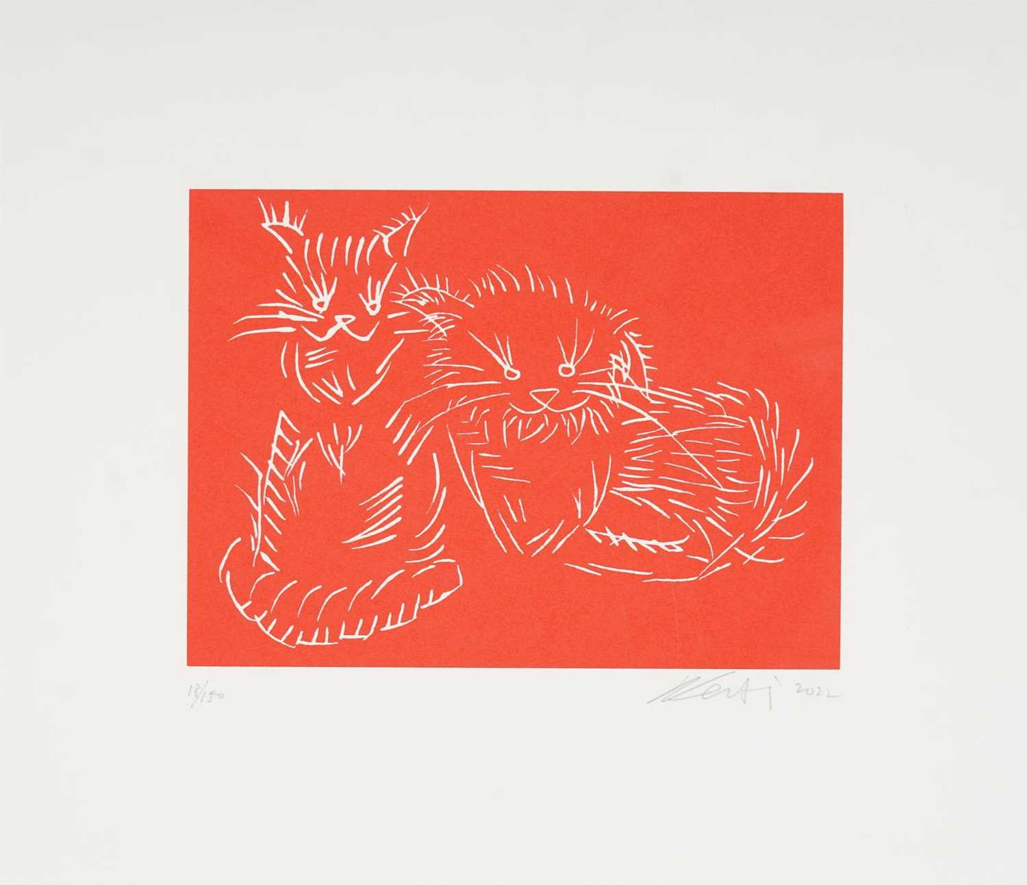 Lot 3 - Ai Weiwei (Chinese 1957-), 'Cats (Red)', 2022