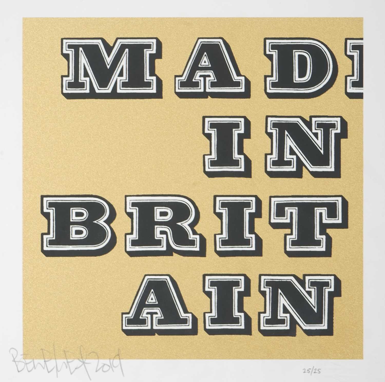 Lot 15 - Ben Eine (British 1970-), 'Mad In Britain (Gold)', 2019