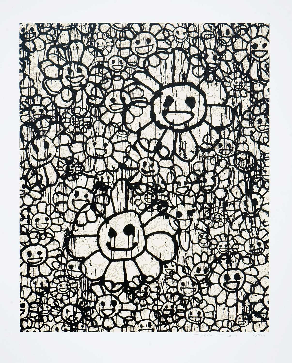 Lot 92 - Takashi Murakami (Japanese 1962-), 'MADSAKI Flowers A Beige', 2017