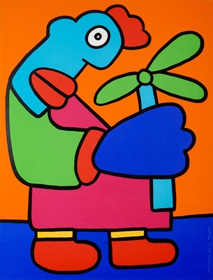 Lot 262 - Thierry Noir (French 1958-), 'Flower To The People Of Berlin', 2014