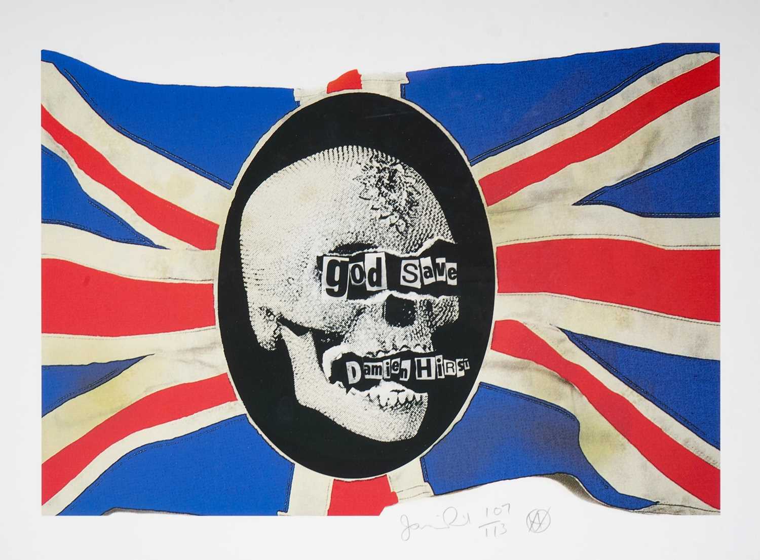 Lot 78 - Jamie Reid (British 1947-), 'God Save Damien Hirst', 2008