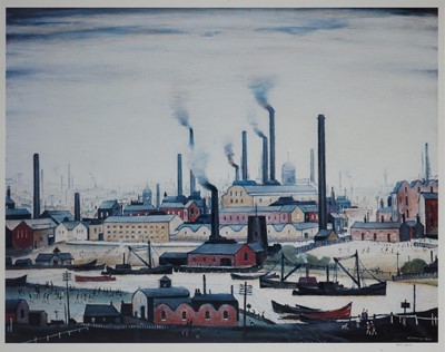 Lot 109 - Laurence Stephen Lowry (British 1887-1976), 'A River Bank', 1947
