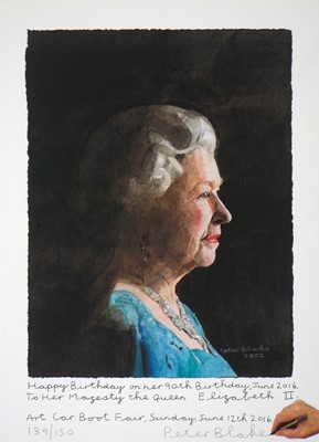 Lot 138 - Peter Blake (British 1932-), 'To Her Majesty, Queen Elizabeth II', 2016